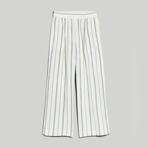 Madewell The Untailored Wide-Leg Crop Pant in Striped Lightspun - Picture 5 of 7